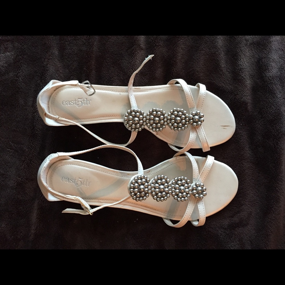 White small heeled sandals